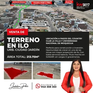CONSTRUYE TU NUEVO HOGAR O CASA DE PLAYA EN CIUDAD JARDÍN – ILO CERCA A LA UNAM Y COUNTRY CLUB LA VILLA